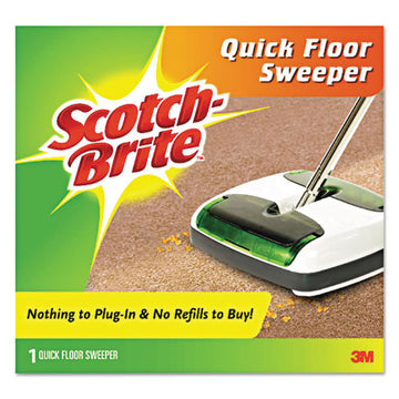 Scotch-Brite® Quick Floor Sweeper, 42" Aluminum Handle, White-gray-green freeshipping - TVN Wholesale